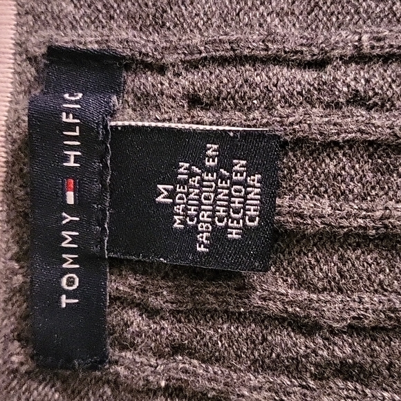 Tommy Hilfiger cable-knit sweater. Charcoal gray. Size M - Picture 6 of 11